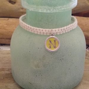 Hemp bracelet N charm